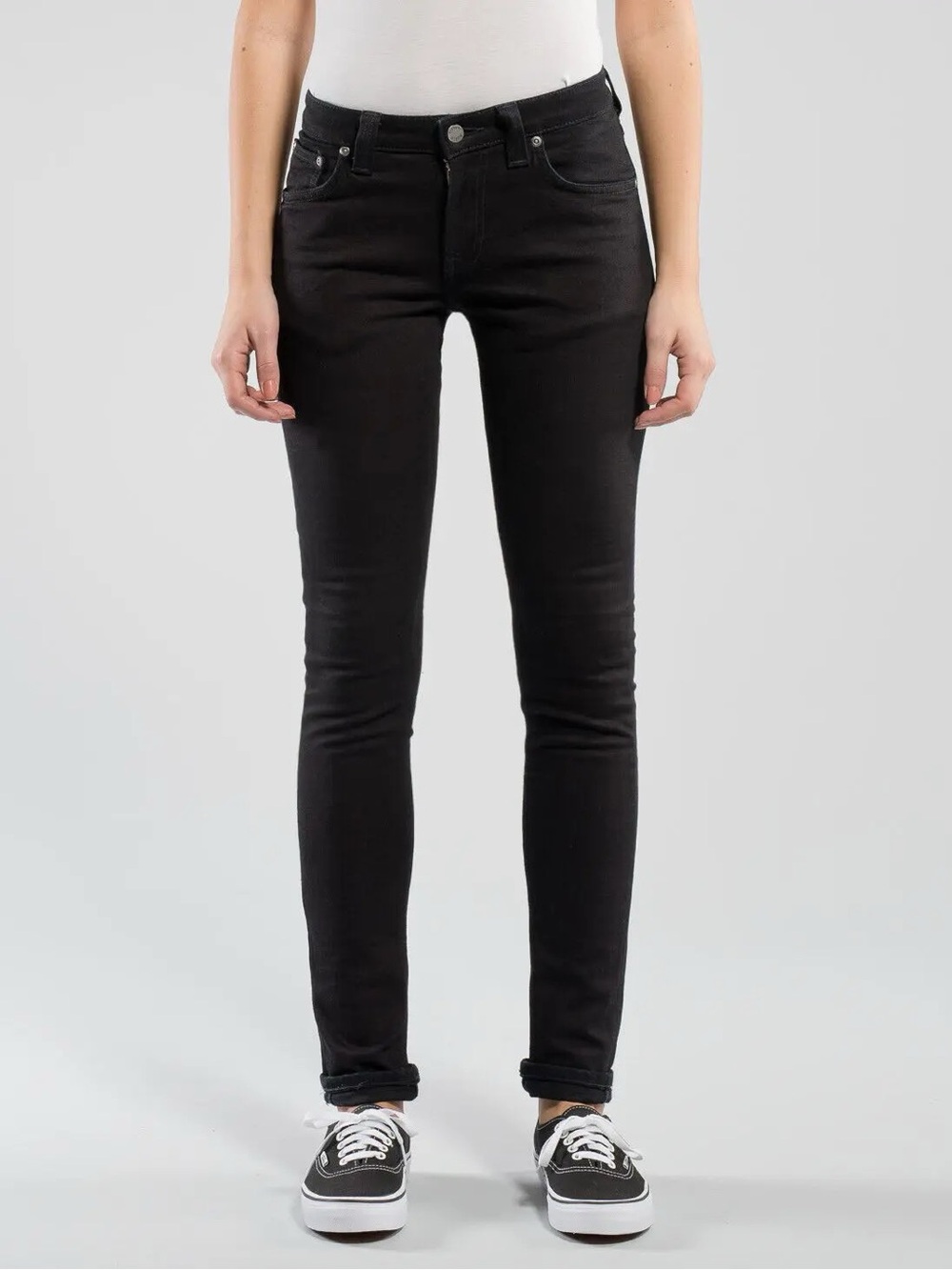 Nudie Jeans Skinny Lin (Black Black) — US 27